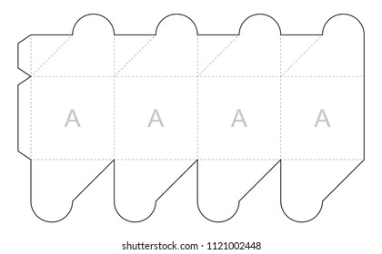 Paper box. Blueprint template