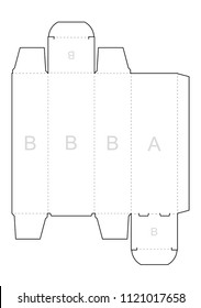 Paper box. Blueprint template