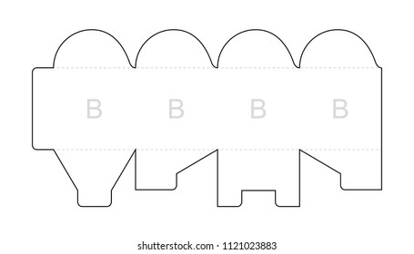 Paper box. Blueprint template