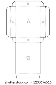 Paper box. Blueprint template