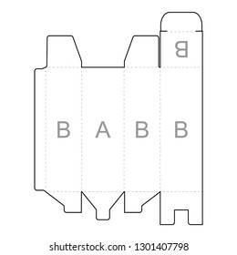 Paper box. Blueprint template