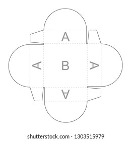 Paper box. Blueprint template