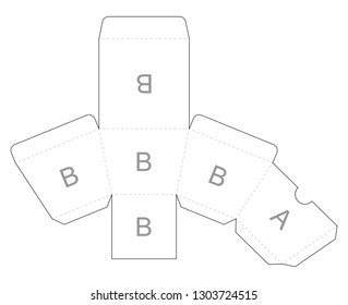 Paper box. Blueprint template