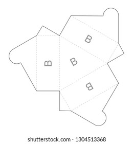 Paper box. Blueprint template