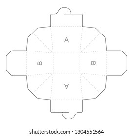 Paper box. Blueprint template