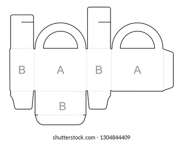 Paper box. Blueprint template