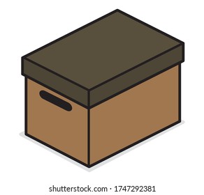 caja de papel / vector de dibujos animados e ilustración, aislados en fondo blanco