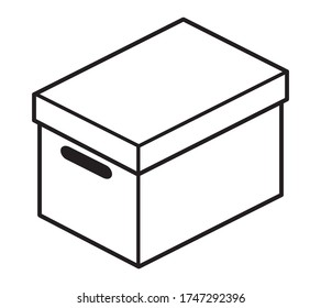 Paper Box Cartoon Vector Illustration Black Stock Vector (Royalty Free ...