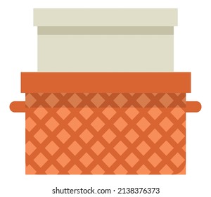 Paper box containers icon. Patterned home storage