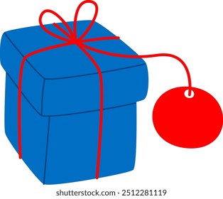 Caja de papel con la Ilustración vectorial de la insignia del descuento