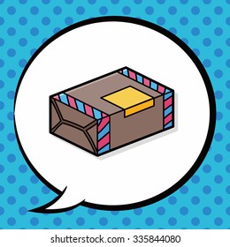 paper box doodle, speech bubble
