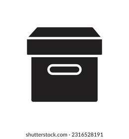 Paper Box Filled Icon Vector Illustration