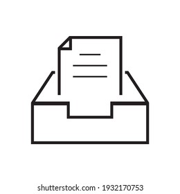 paper in box flat design. icon design for office