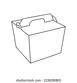 Caja de papel de la caja de papel con un control de simulación. Ilustración vectorial. Plantilla de contenedor de cartón vacía. Concepto de servicio de entrega.