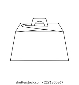 Caja de papel de la caja de papel con un control de simulación. Ilustración vectorial. Plantilla de contenedor de cartón vacía. Concepto de servicio de entrega.
