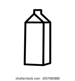 Paper box icon, Environmentally friendly packaging for liquid food such as juice or milk