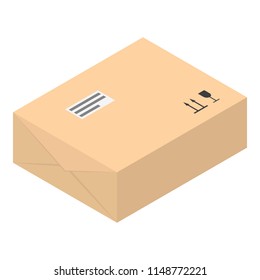 Paper box icon. Isometric of paper box vector icon for web design isolated on white background