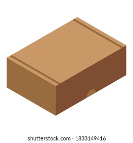 Paper box icon. Isometric of paper box vector icon for web design isolated on white background