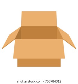 Paper box isolated on white background. Vector illustration flat style. Blank cardboard box. Template for web design. Empty packaging.