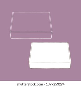 Paper box mockup. Vector illustration. Empty cardboard container template.