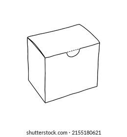 Paper box mockup. Vector illustration. Empty cardboard container template.