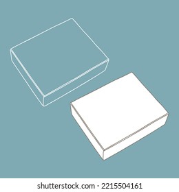 Paper box mockup. Vector illustration. Empty cardboard container template.