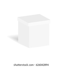 Paper box on white background. Vector illustration.