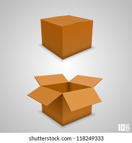 paper box open and closed object, Vector illustration