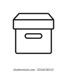 Paper Box Outline Icon Vector Illustration