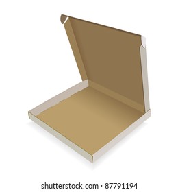 Paper box for a pizza on a white background