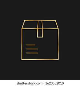 Paper, box, product gold icon. Vector illustration of golden icon
