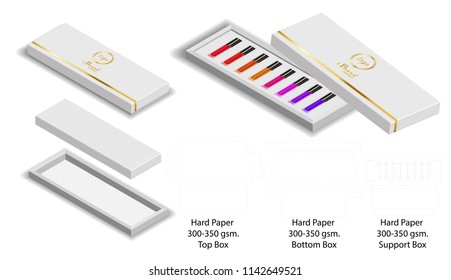 paper box shape for lipsticks package dieline