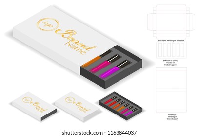 paper box shape for lipsticks package dieline
