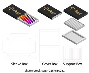 paper box shape for lipsticks package dieline