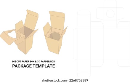 modelo 3D de plantilla de caja de papel