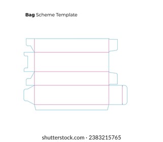 Paper box template. Package vector illustration. Printable blueprint of scheme to cut geometric model.