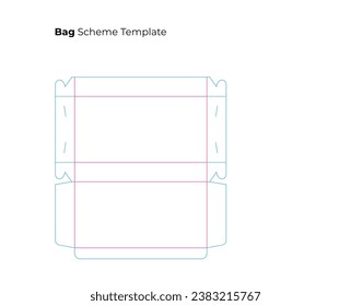 Paper box template. Package vector illustration. Printable blueprint of scheme to cut geometric model.