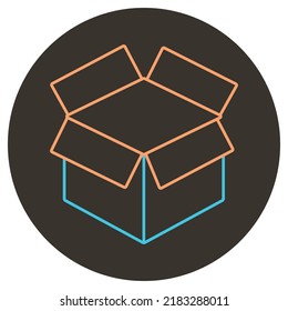 Cuadro de papel dos contorno de icono de color sobre fondo redondo marrón oscuro.