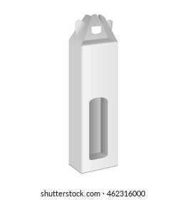 Paper box for whine or champagne bottle. Alcohol Shipping Boxes. Vecto? Mock Up Template Ready For Your Design. Vector EPS10