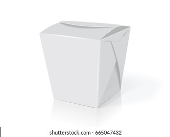 Paper box for your design and logo. It's easy to change colors. Take away template. Mock Up. Blank vector.