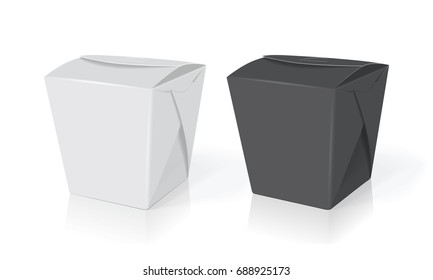 Paper box for your design and logo. It's easy to change colors. Take away template. Mock Up. Blank vector.