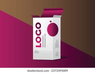 Paper boxes mockups isolated on Clean background. Vector illustration