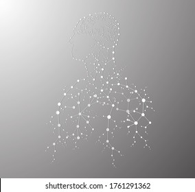paper brain cells molecule body concept of the human DNA chemistry science