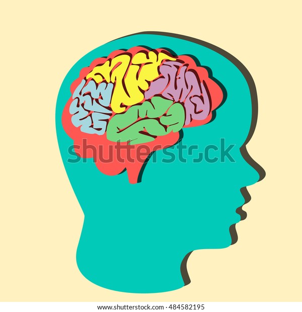 Paper Brain Illustration Stock Vector (Royalty Free) 484582195