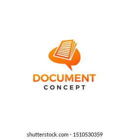 Paper brain logo design. Concept document icon illustration