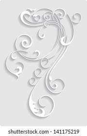 Paper branch on a gray background