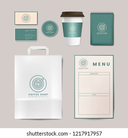 Paper branding mockup vector set