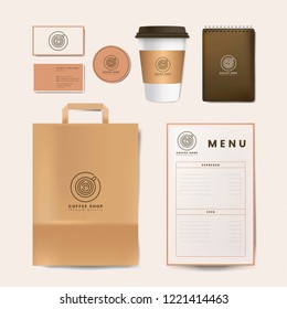 Paper branding mockup vector set