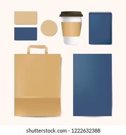 Paper branding mockup vector set