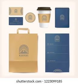 Paper branding mockup vector set